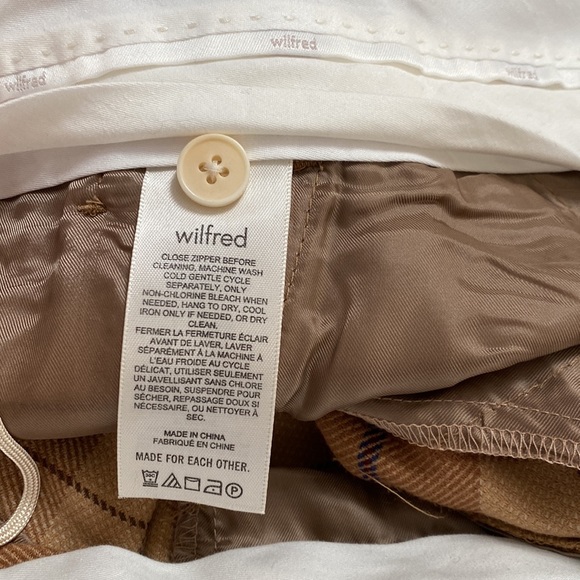 Aritzia Wilfred Effortless Flannel High-waisted Pleated Pants size 10 new - Picture 8 of 14